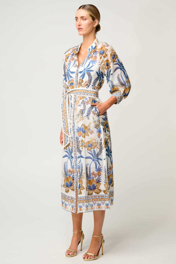 Carmen Placement Maxi Dress in Golden Medina