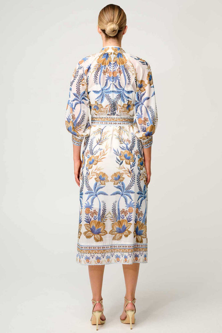 Carmen Placement Maxi Dress in Golden Medina