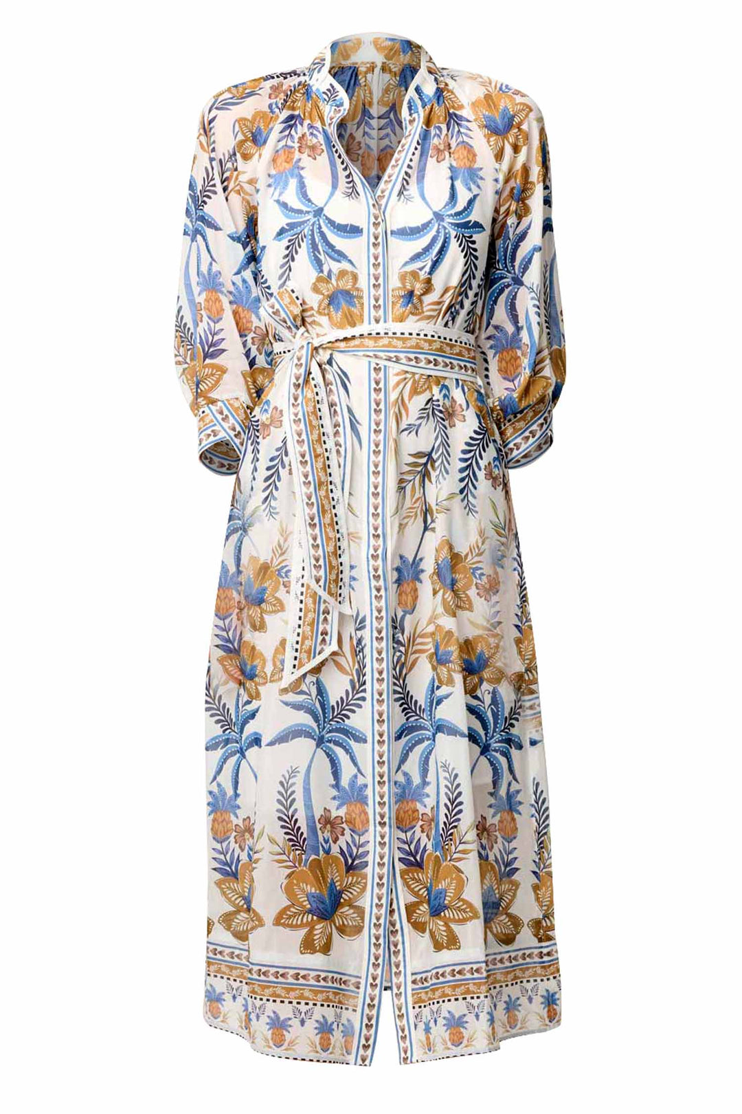 Carmen Placement Maxi Dress in Golden Medina