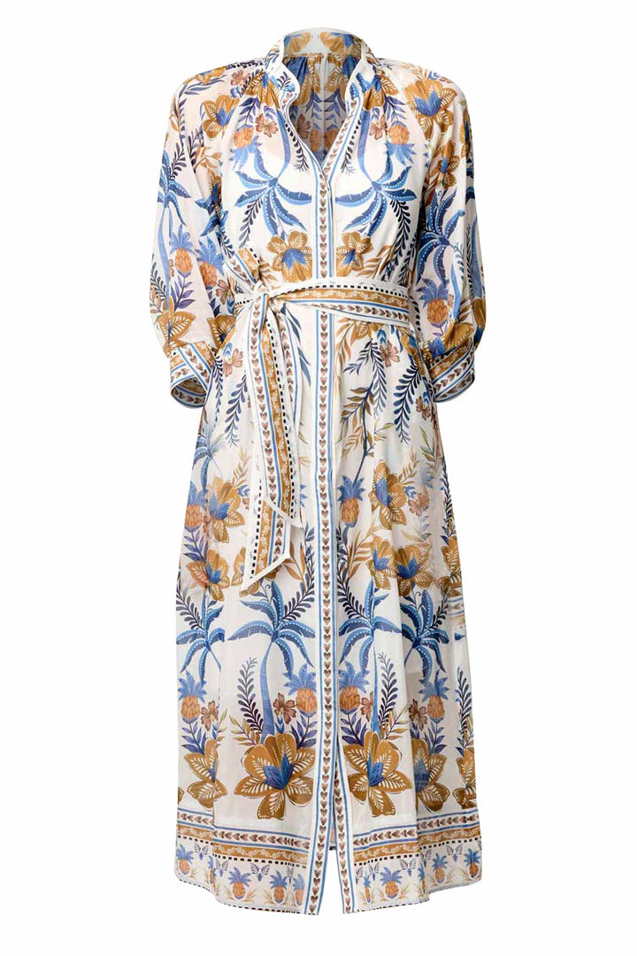 Carmen Placement Maxi Dress in Golden Medina