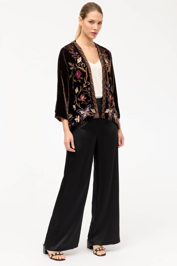 Carminia Velvet Bolero in Chocolate