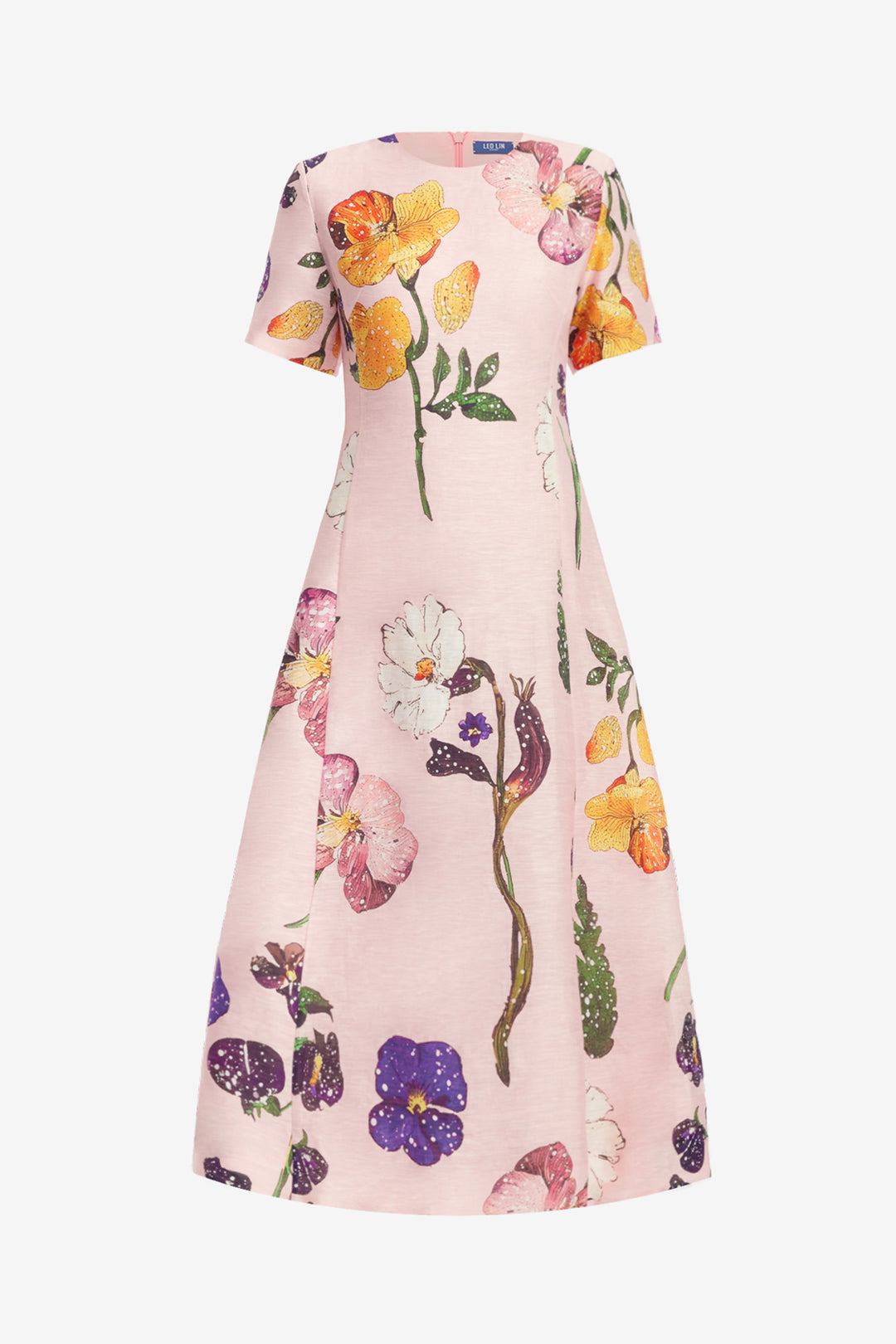 Caroline Short Sleeve Midi Dress in Wildbloom