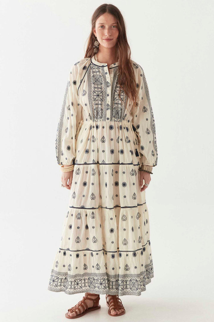 Caroline Sole Mio LS Dress in Off-White