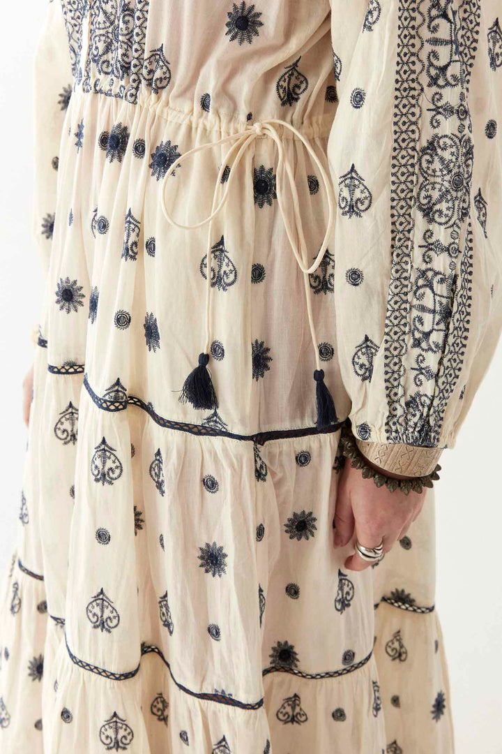 Caroline Sole Mio LS Dress in Off-White