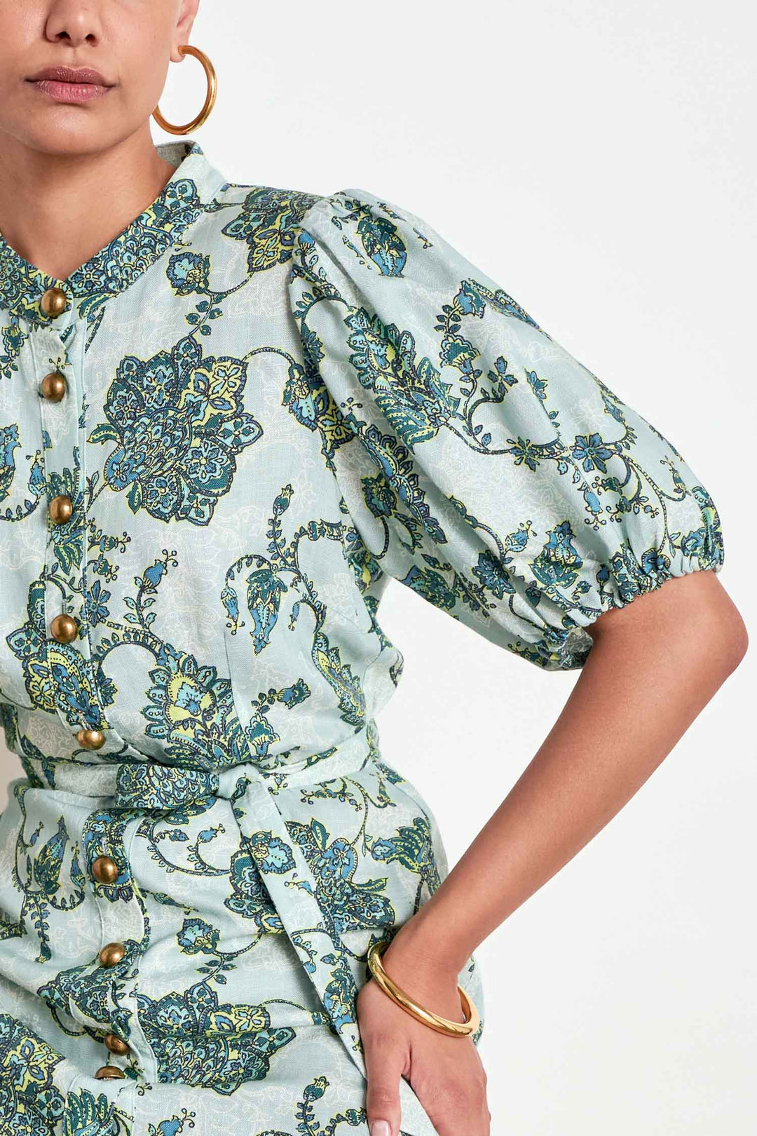 Cascade Dress in Fern Paisley