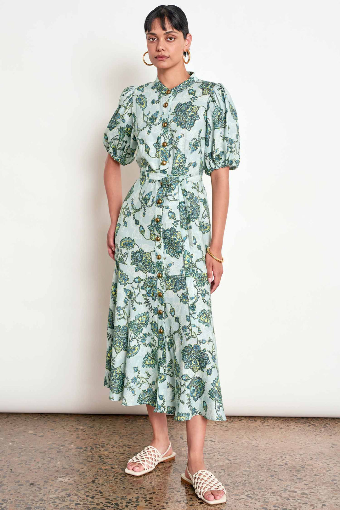 Cascade Dress in Fern Paisley