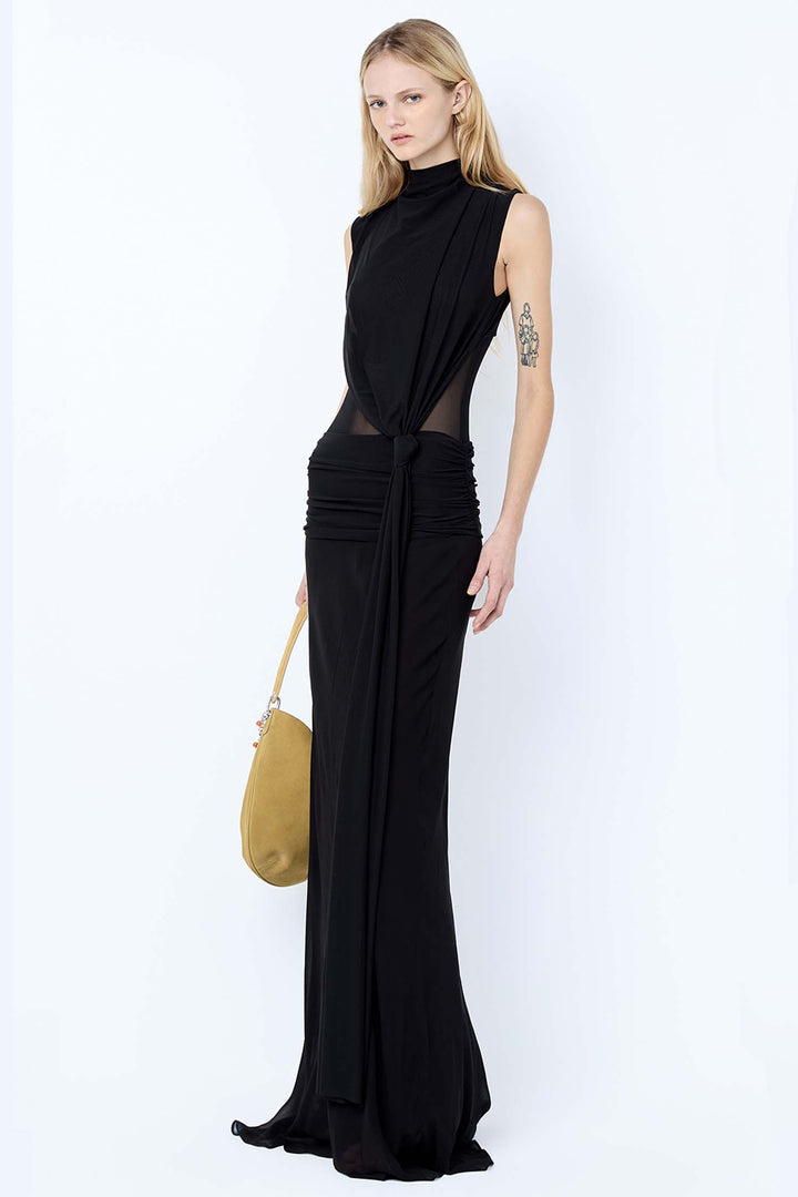 Cassis Knot Maxi Dress in Black