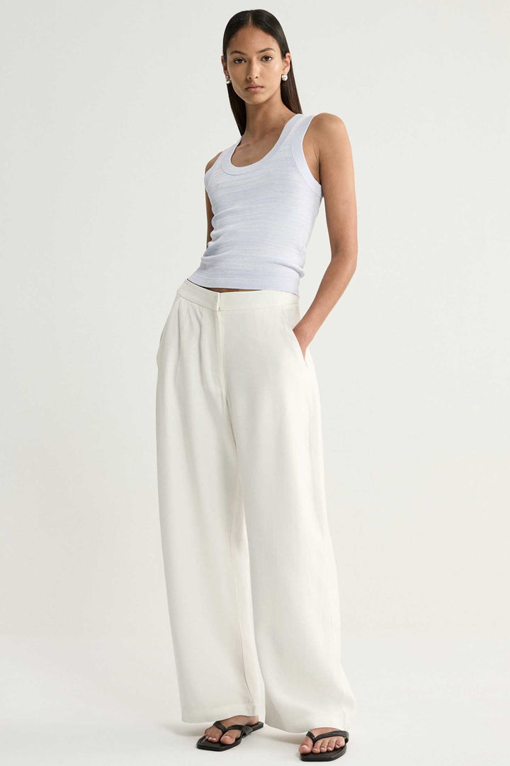 Celia Knit Top in Pale Blue Marle