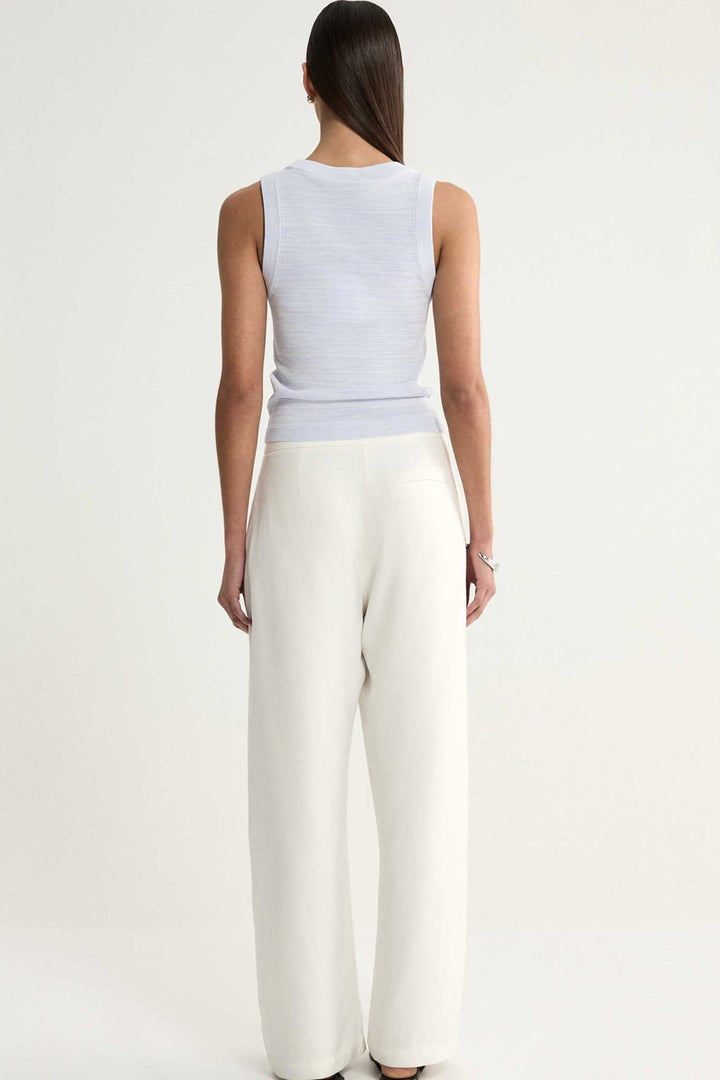 Celia Knit Top in Pale Blue Marle