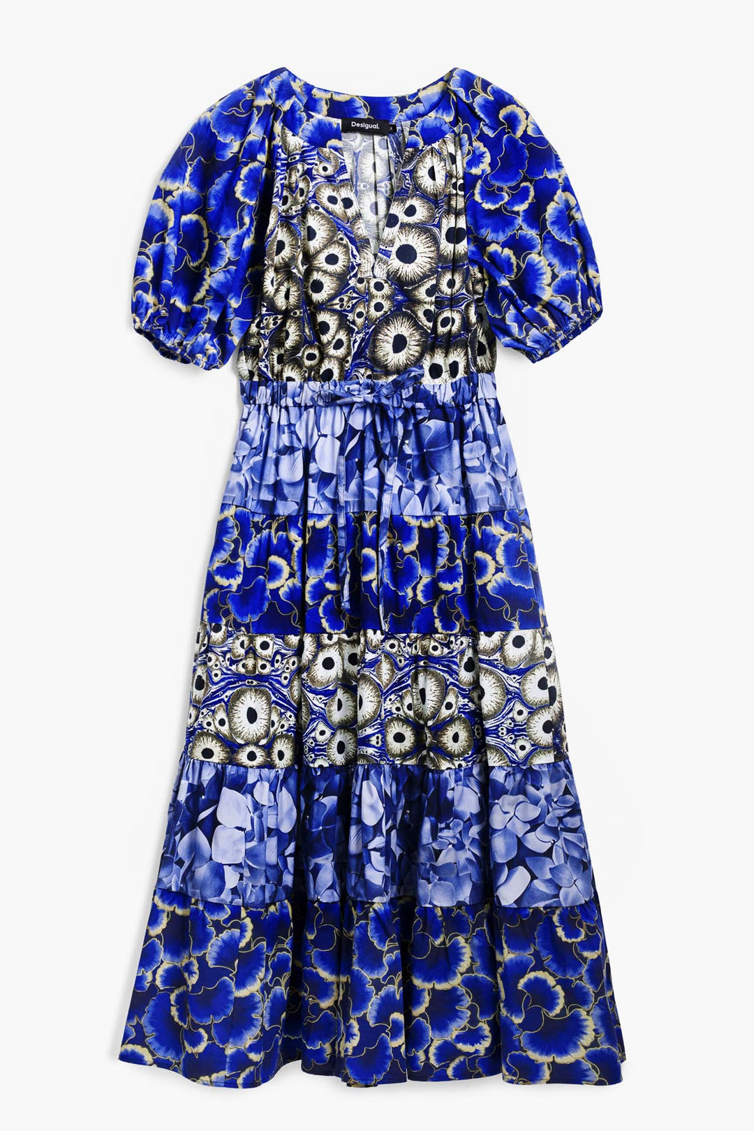Cell Print Fluid Midi Dress