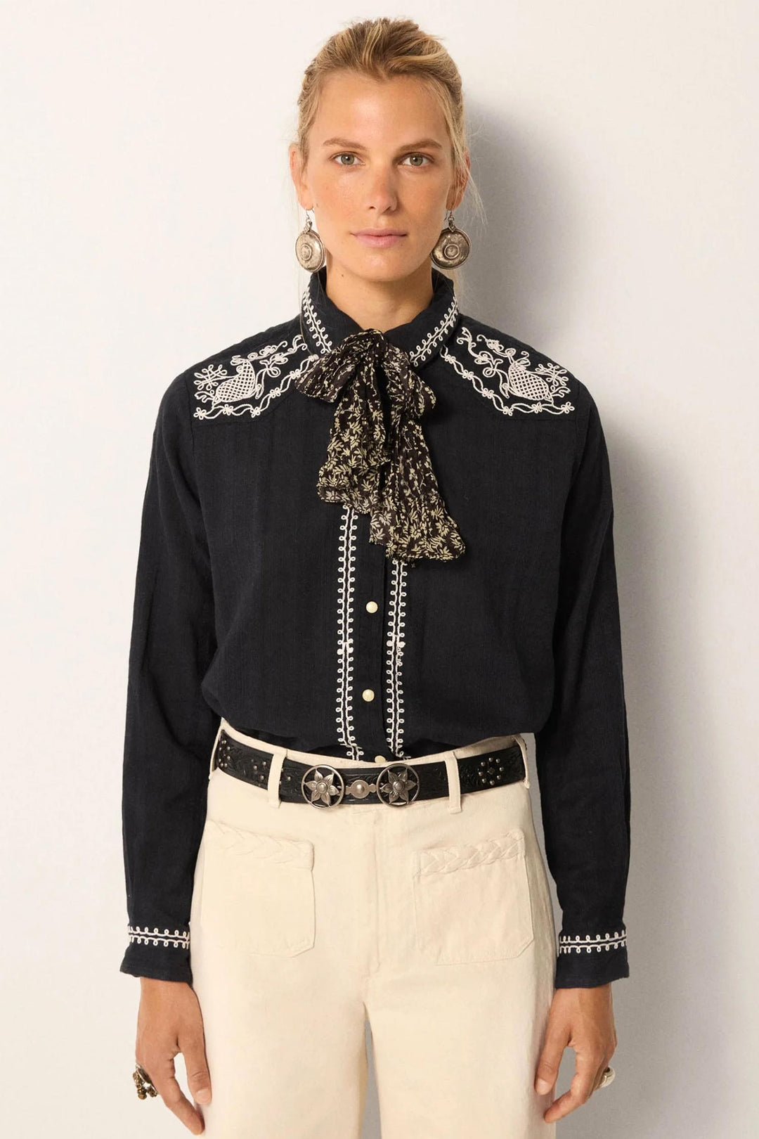 Charro Blouse in Tabasco Noir