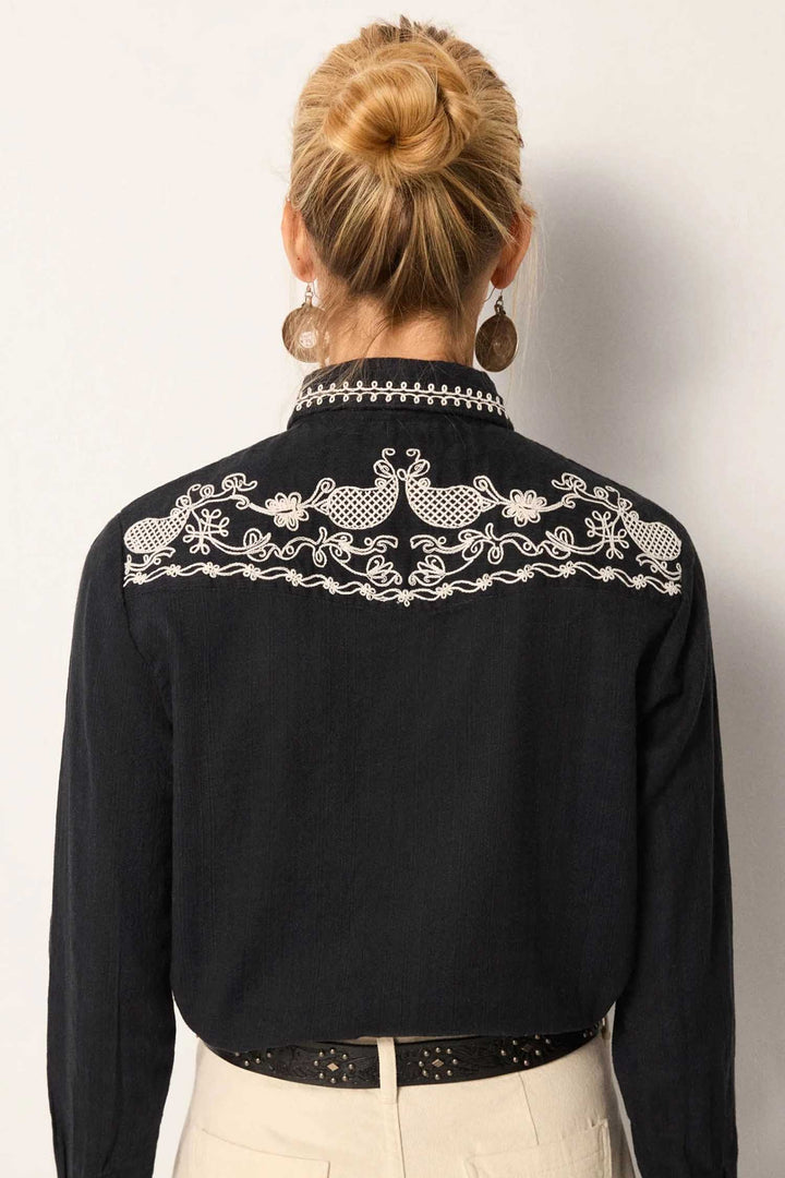 Charro Blouse in Tabasco Noir