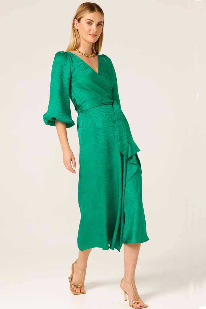 Chateau Wrap Dress in Emerald