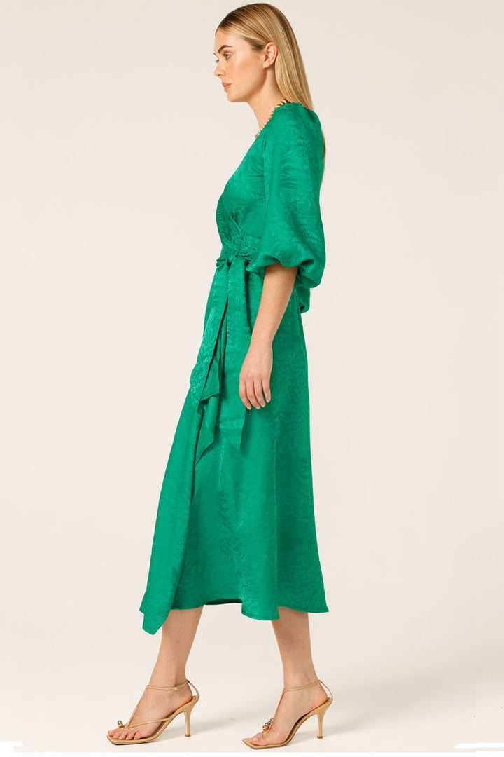 Chateau Wrap Dress in Emerald