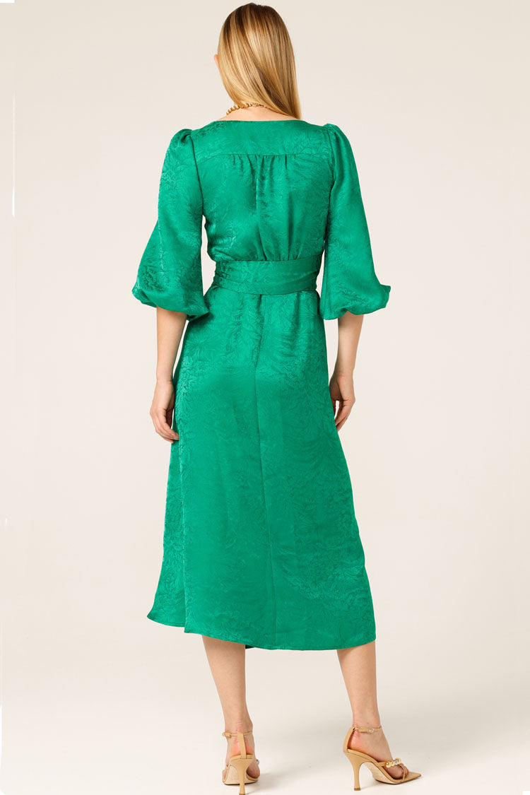 Chateau Wrap Dress in Emerald