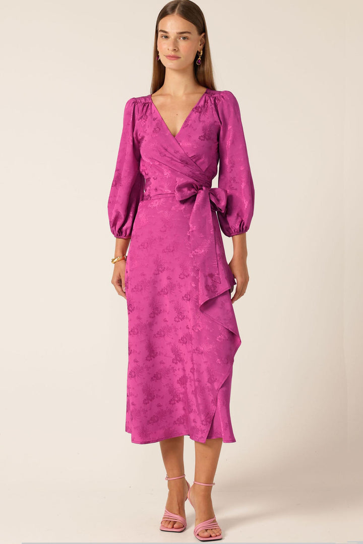 Chateau Wrap Dress in Magenta