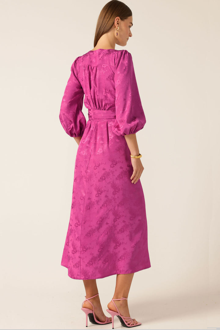 Chateau Wrap Dress in Magenta