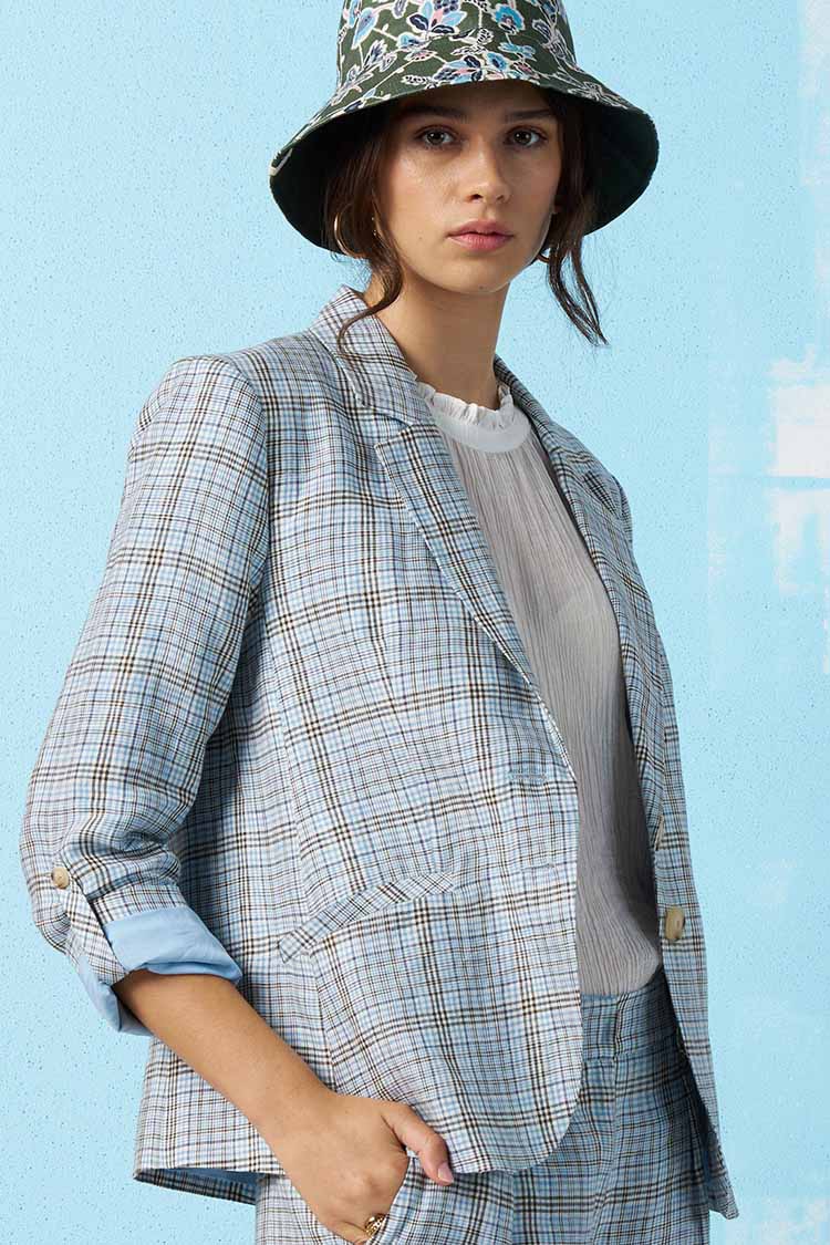 Checked In Blazer in Blue | FINAL SALE