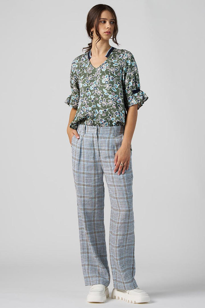 Checked In Pant in Blue | FINAL SALE
