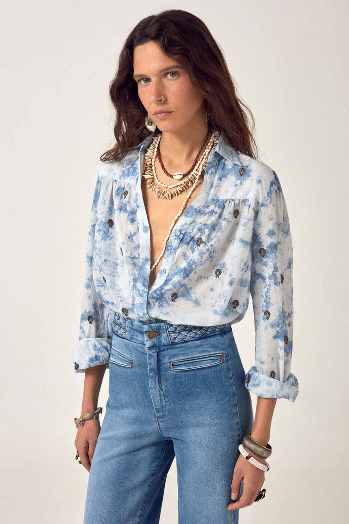 Cher Braid Denim Pant in Western Blue