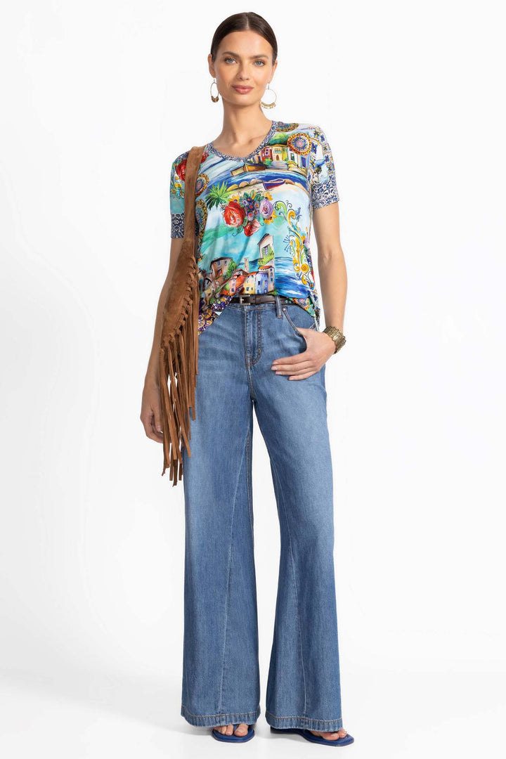 Christy Janie Fav SS V-Neck Swing Tee