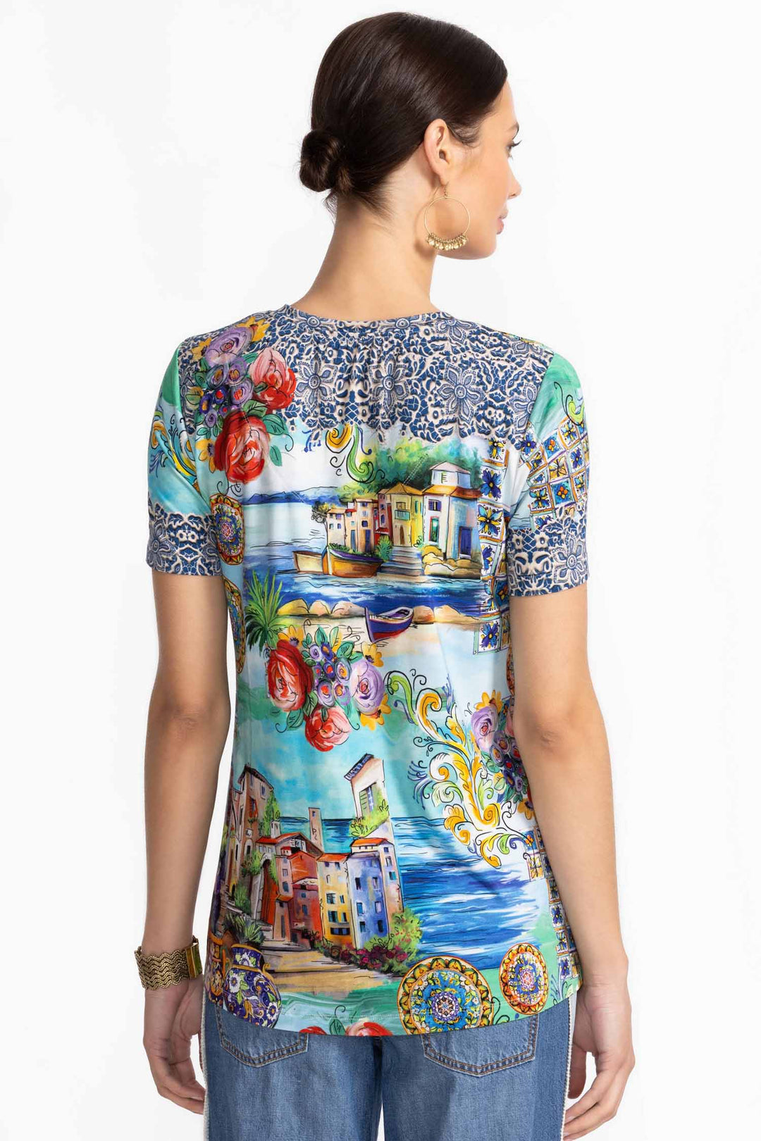 Christy Janie Fav SS V-Neck Swing Tee