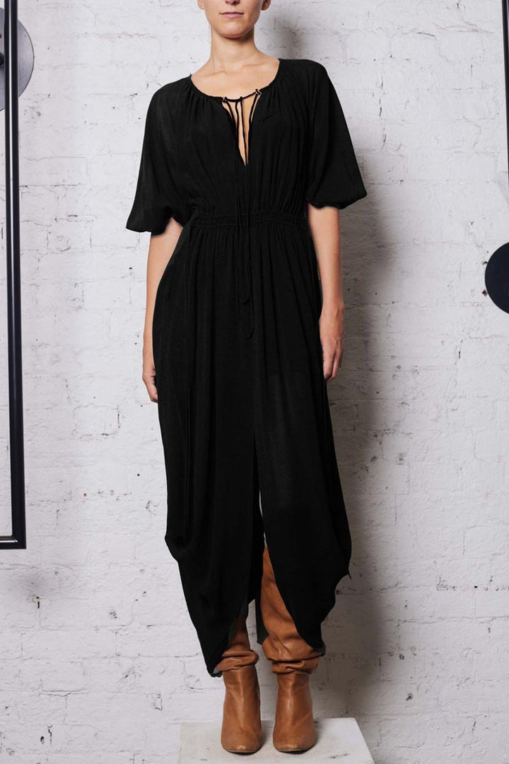 Circular Drape Dress in Black