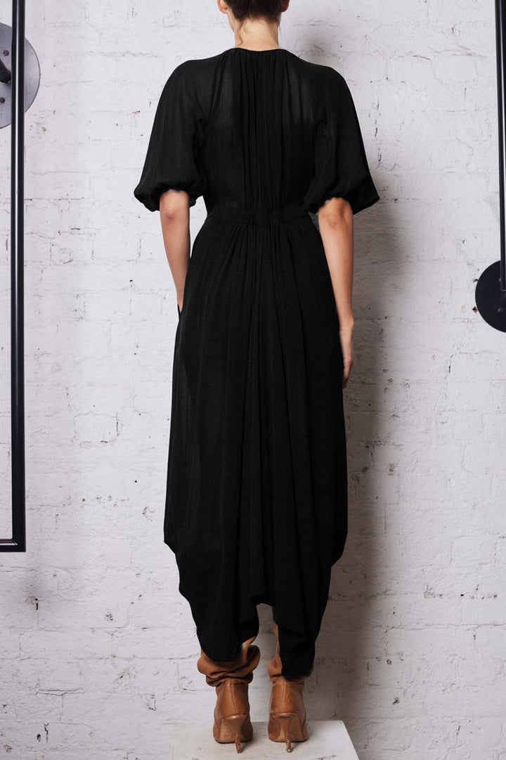 Circular Drape Dress in Black