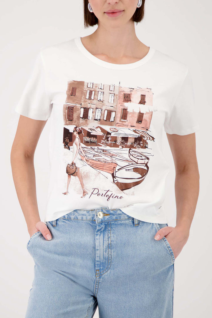City Print T-Shirt in Cream