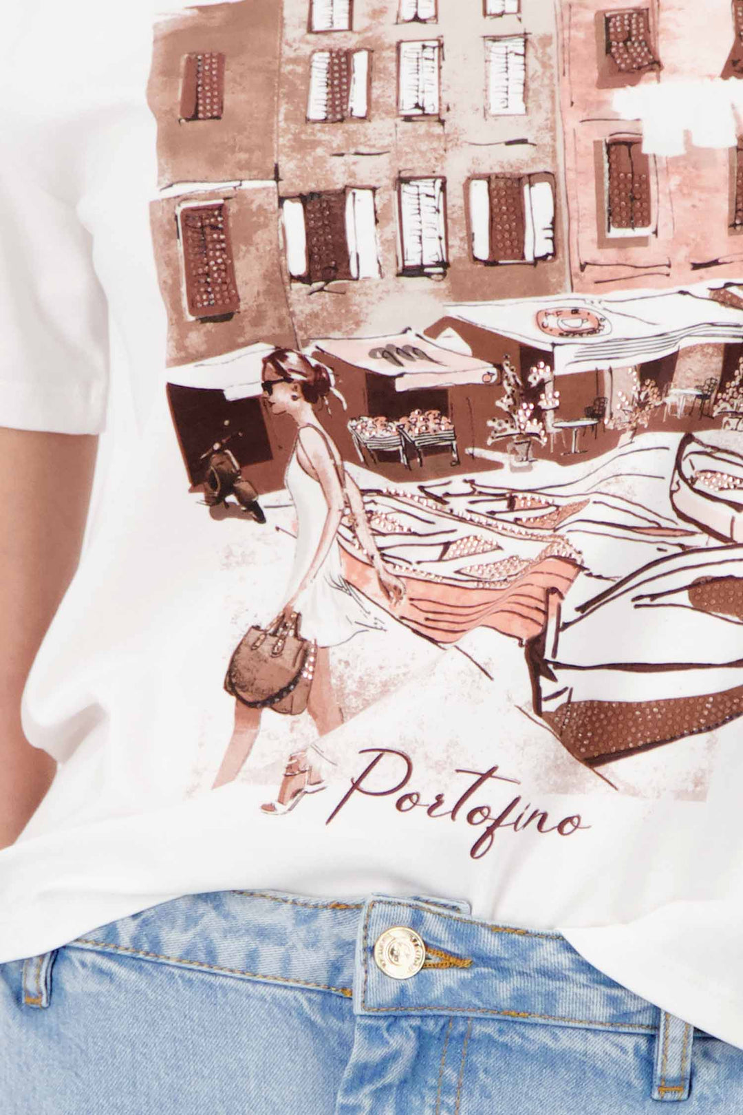 City Print T-Shirt in Cream