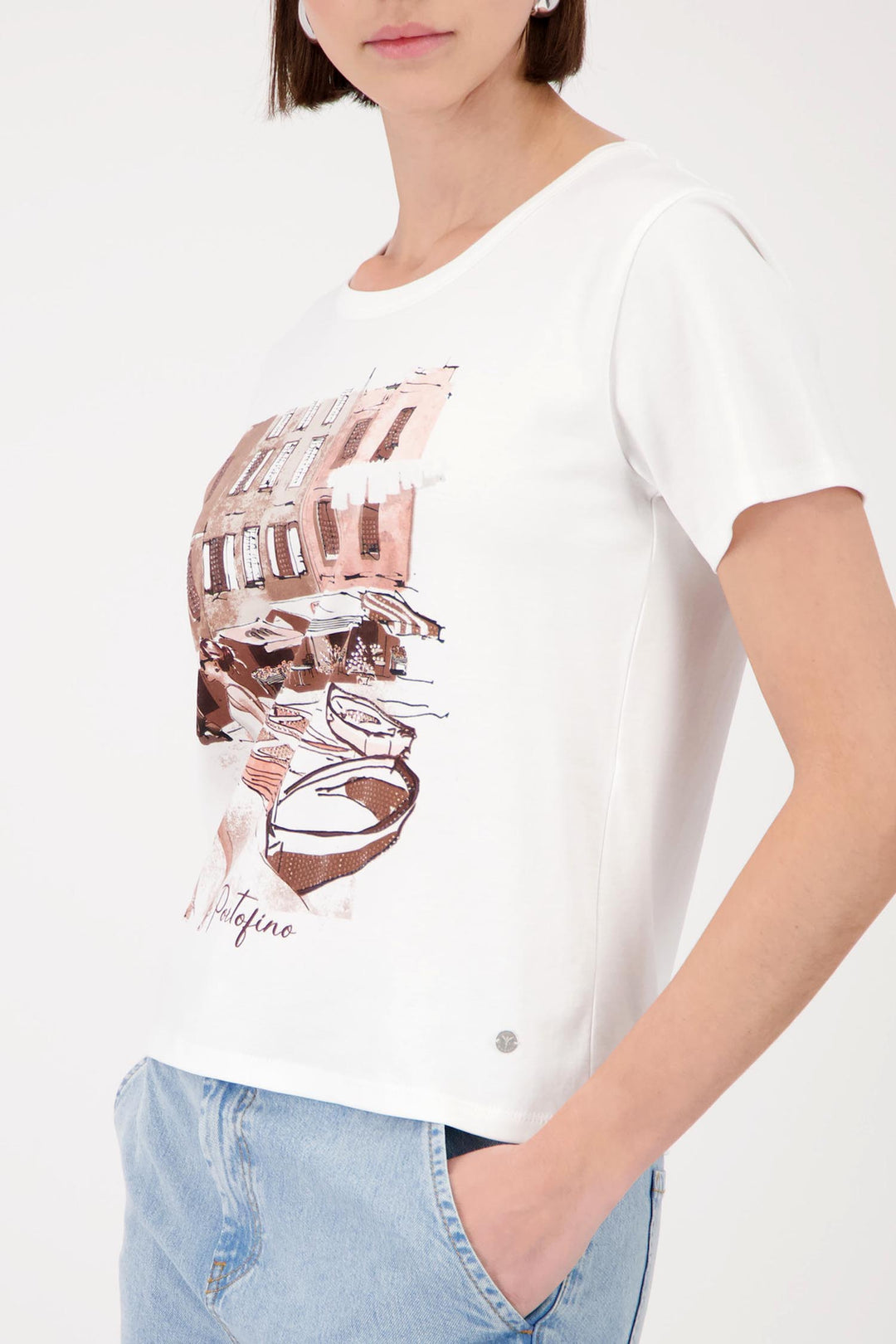 City Print T-Shirt in Cream