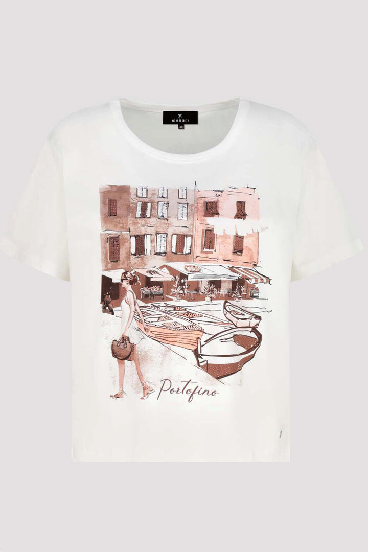 City Print T-Shirt in Cream