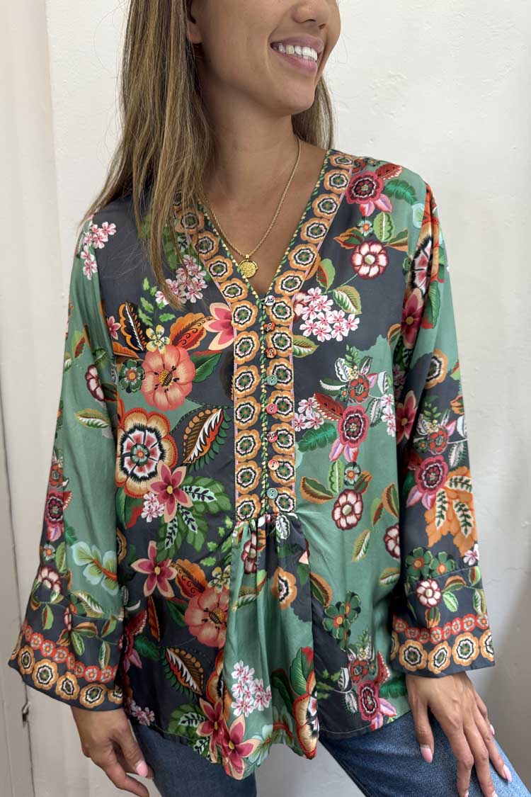 Clarkwood Teal Botina Blouse
