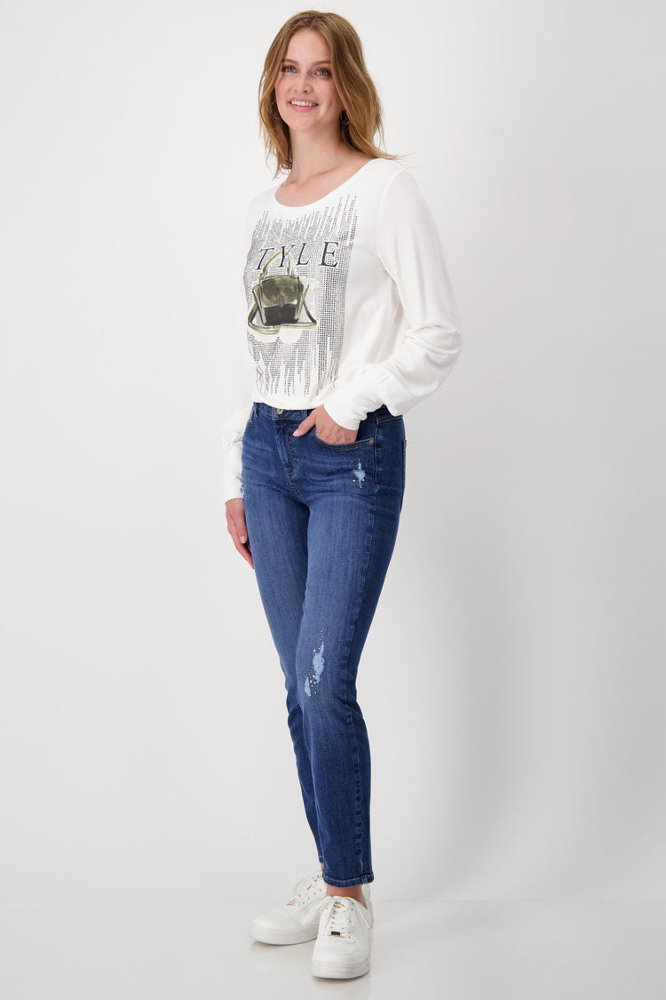 Classic Denim Jeans with Studs n Jewels