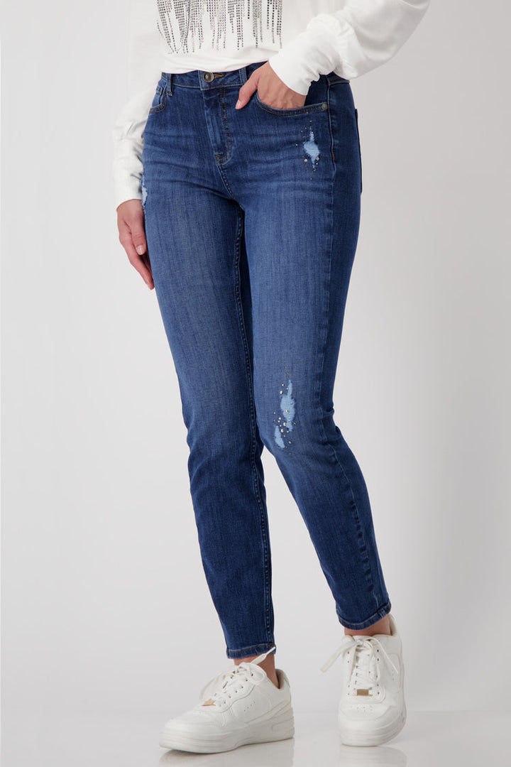 Classic Denim Jeans with Studs n Jewels