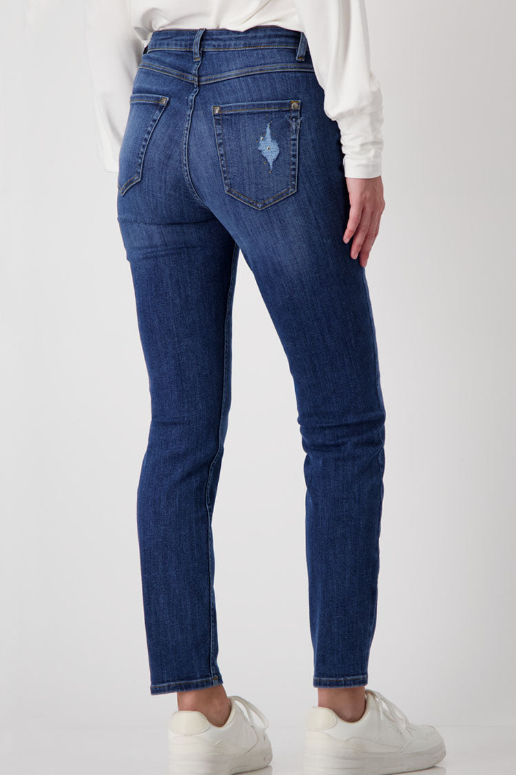 Classic Denim Jeans with Studs n Jewels