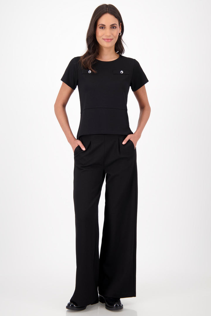 Classic Drape Wide Leg Pant in Black