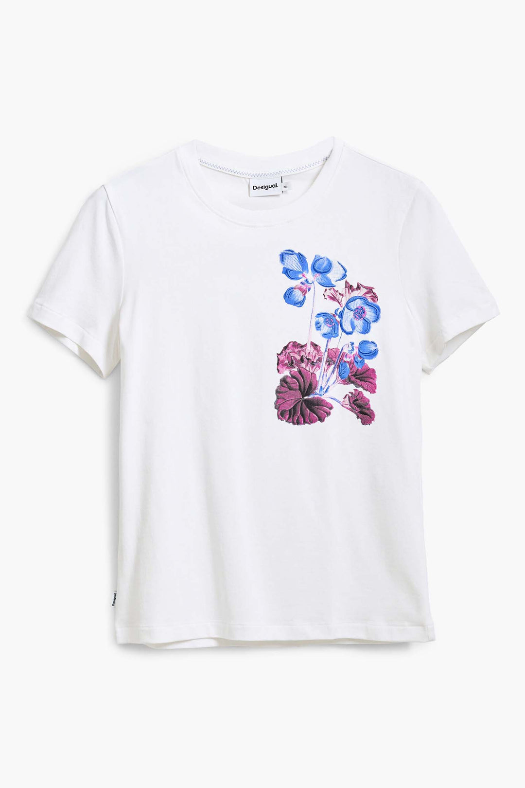Classic White Tee with Flowers
