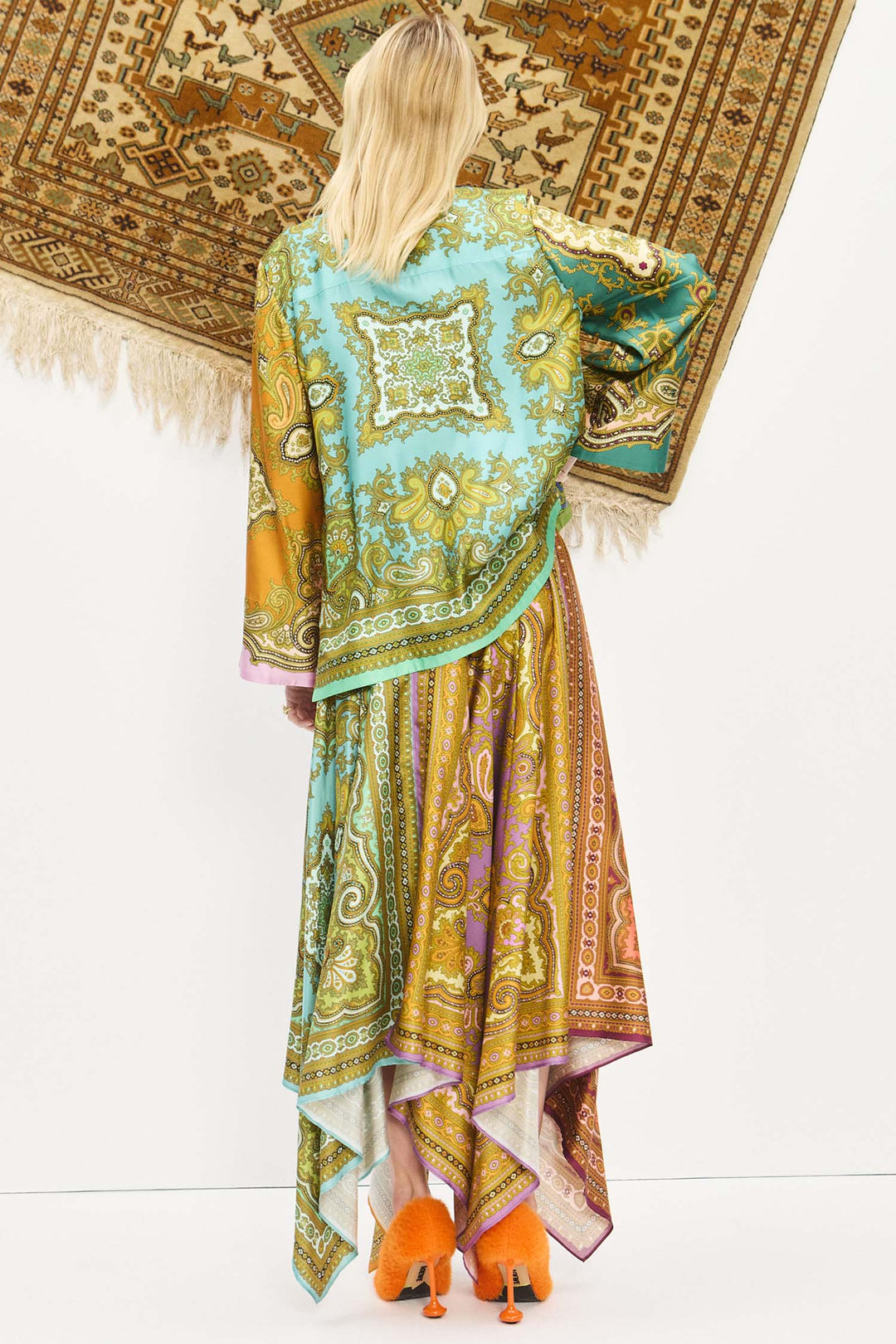Clemenza Spliced Silk Shirt