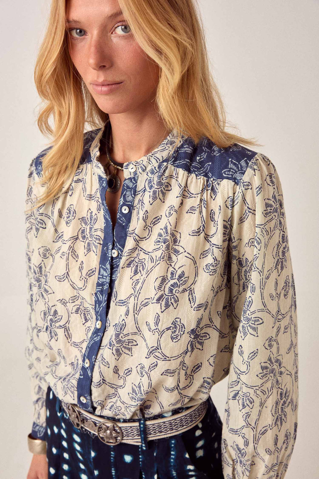 Cleo Blouse in White Fuji