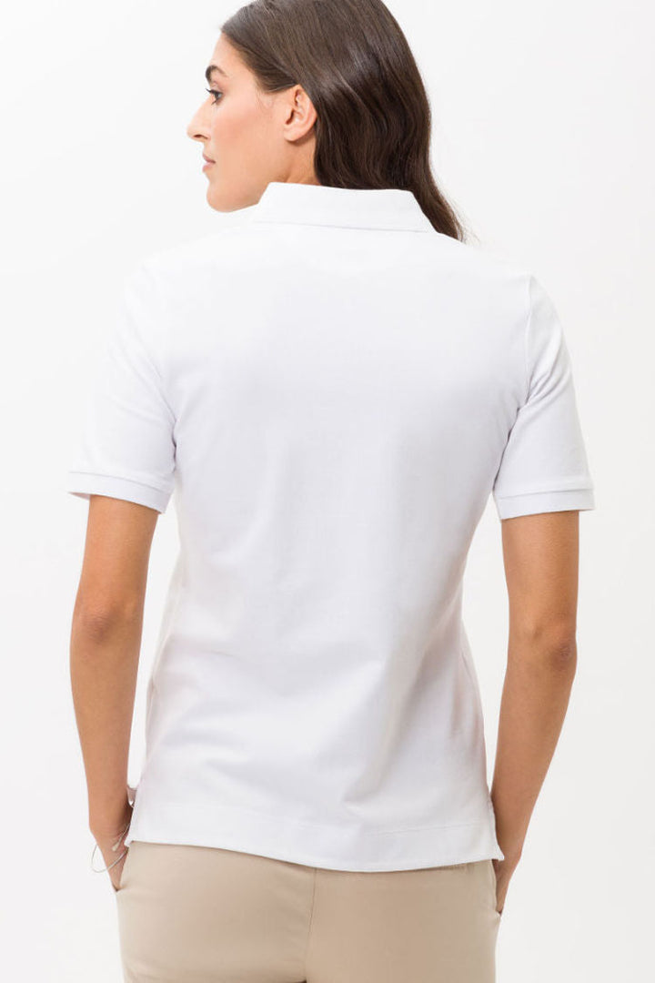 Cleo Polo SS Shirt in White | FINAL SALE