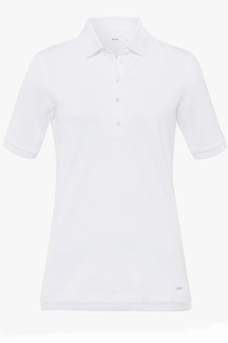 Cleo Polo SS Shirt in White | FINAL SALE
