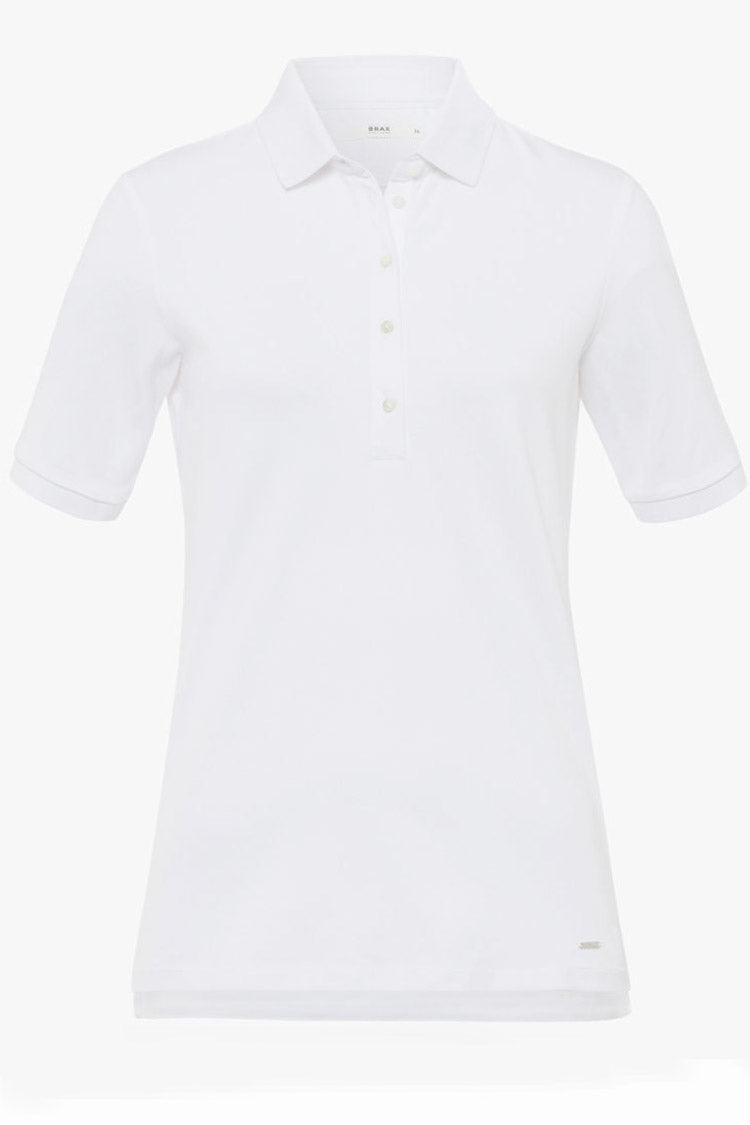 Cleo Polo SS Shirt in White