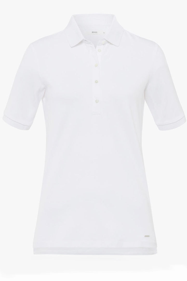 Cleo Polo SS Shirt in White | FINAL SALE