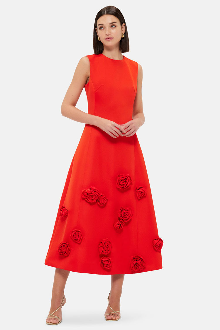 Leo + Red Sleeveless Tiered Dress main image 0