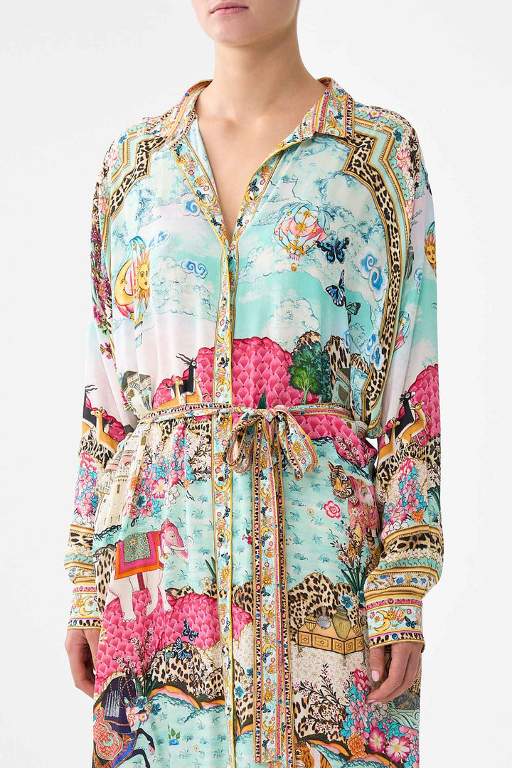 Collared Button Through Dress in Miniature Moments