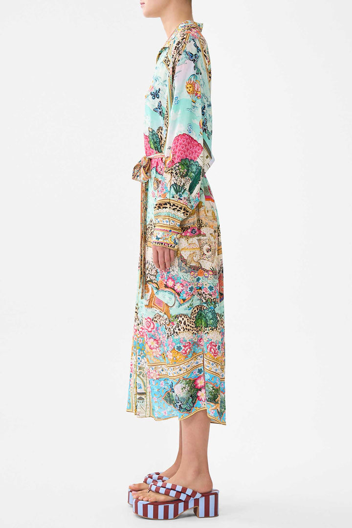 Collared Button Through Dress in Miniature Moments