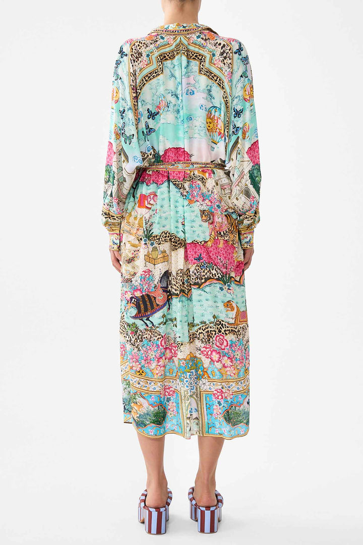 Collared Button Through Dress in Miniature Moments