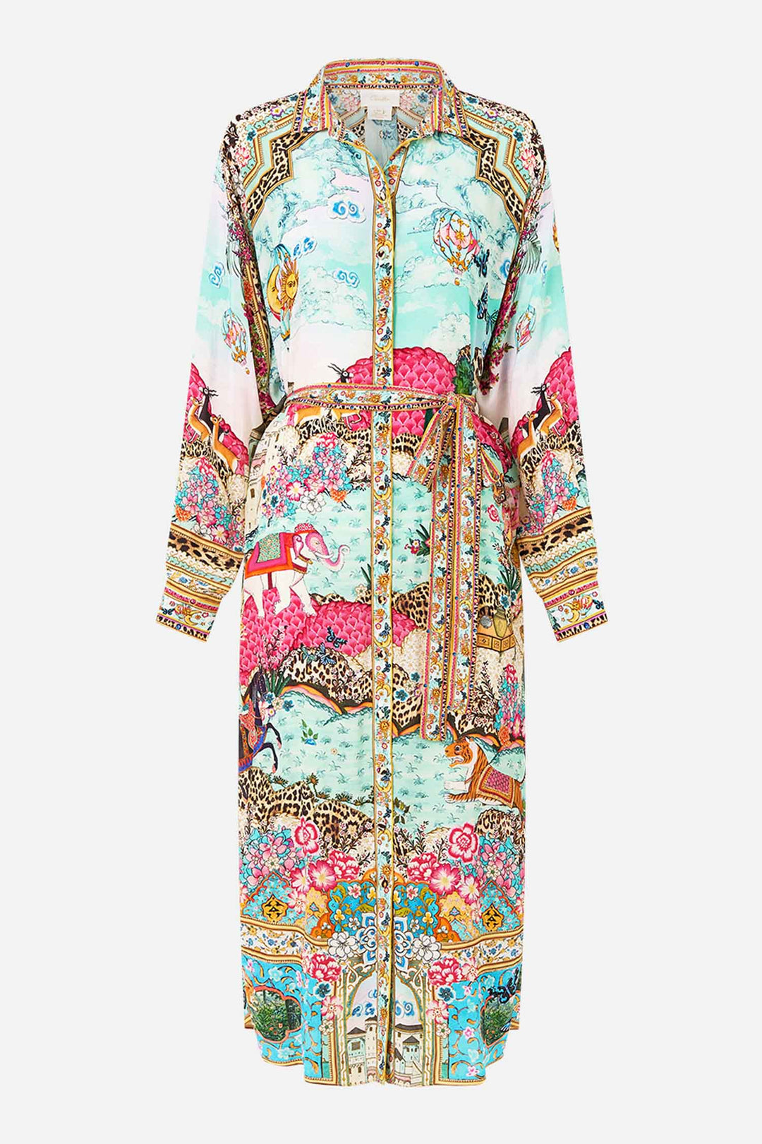 Collared Button Through Dress in Miniature Moments