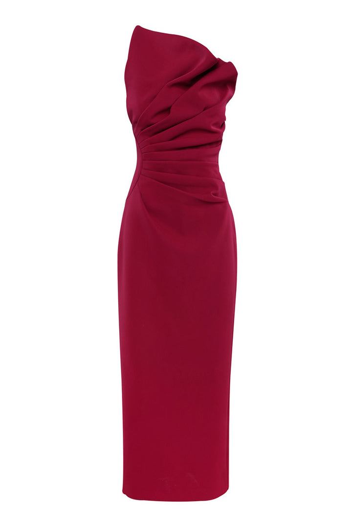Common Emotion Midi Dress in Crimson